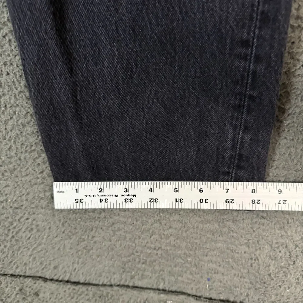 Levis 501 Jeans Mens 34x34 Black Straight Fit Dark Wash Button Fly Denim Pants